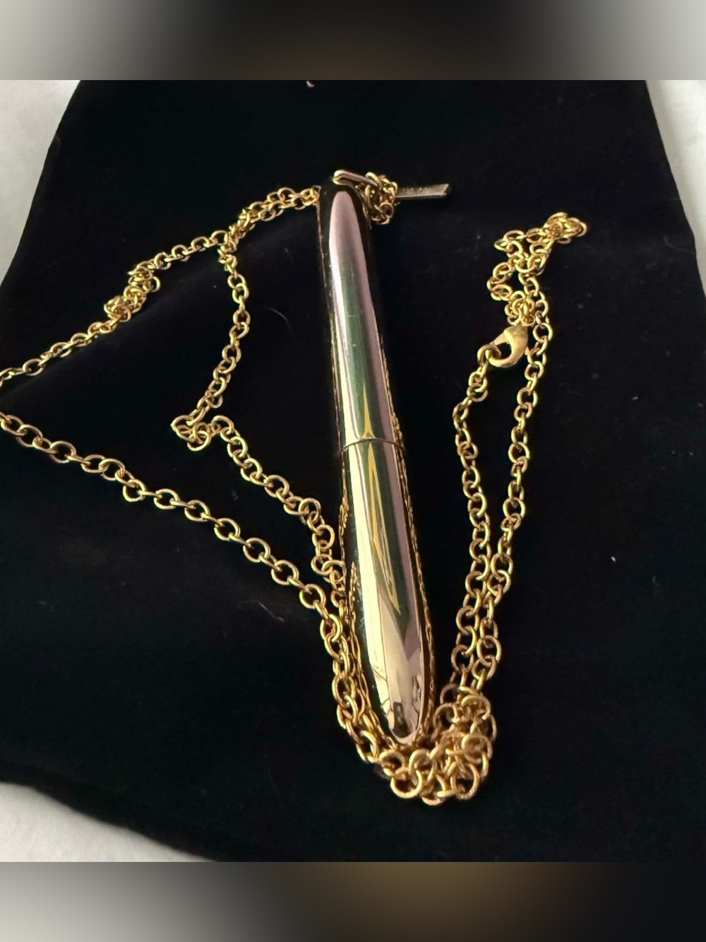Kate Spade Long Gold Tone Pen Necklace
